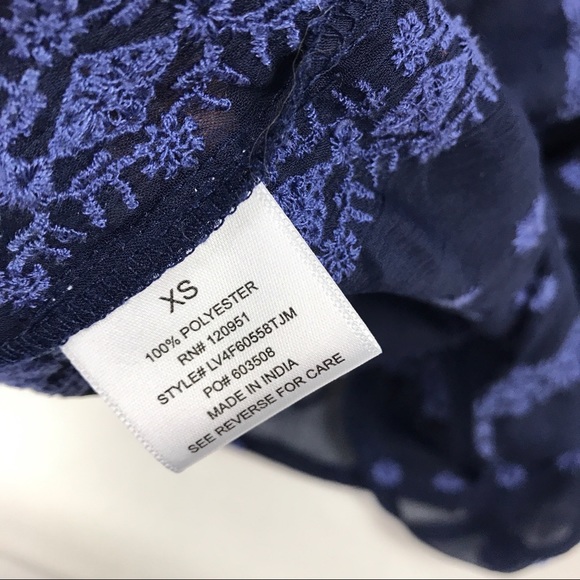 Olive & Oak‎ V Neck Popover Blouse Sheer 58 - Picture 3 of 4